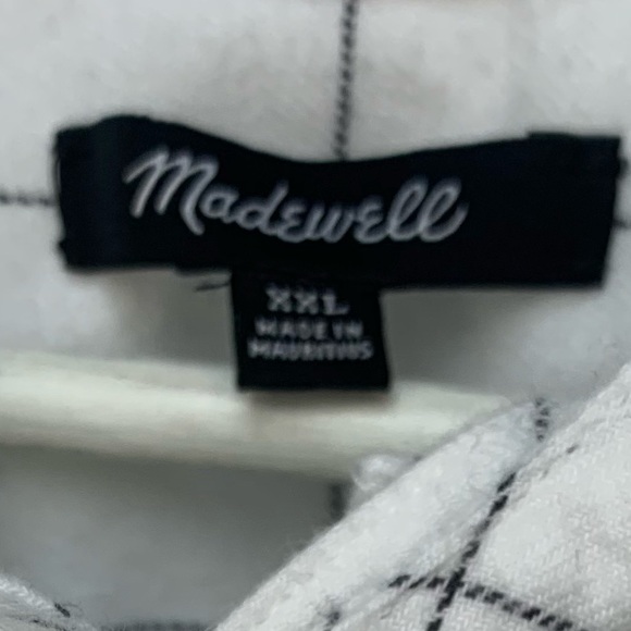 MADEWELL Flanne Tie-Neck Shirt in Window Pain - Picture 8 of 9